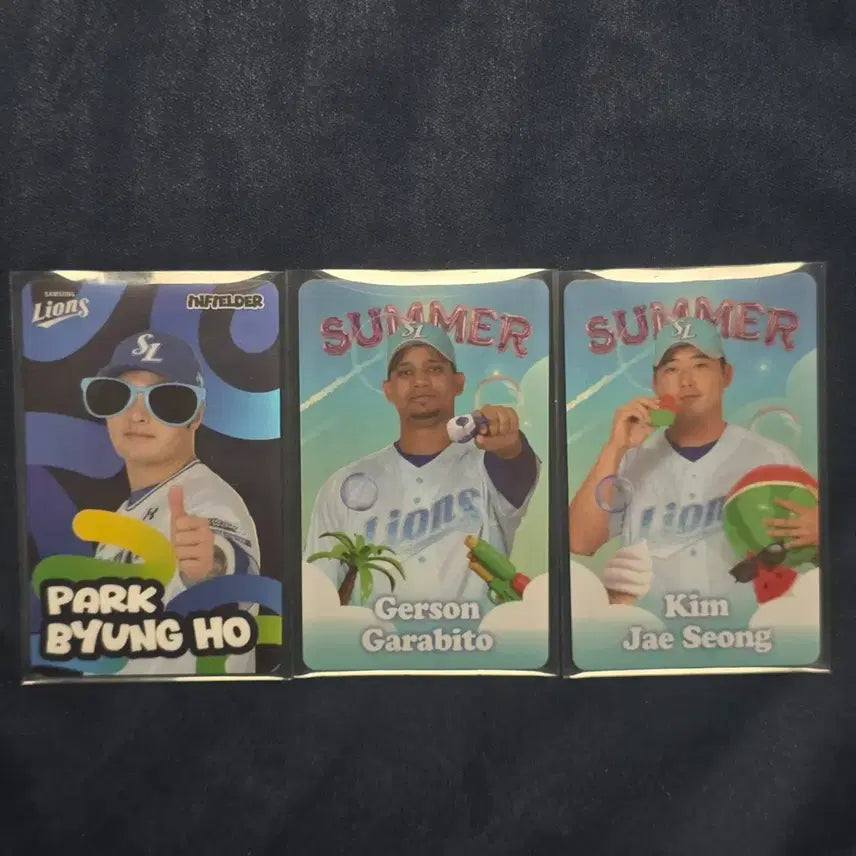 [BUNJANG] Samsung Lions Park Byung-ho Baseball Card Bundle Set (3 Cards) / 삼성 라이온즈 박병호 히든 포함 포카 3장 일괄