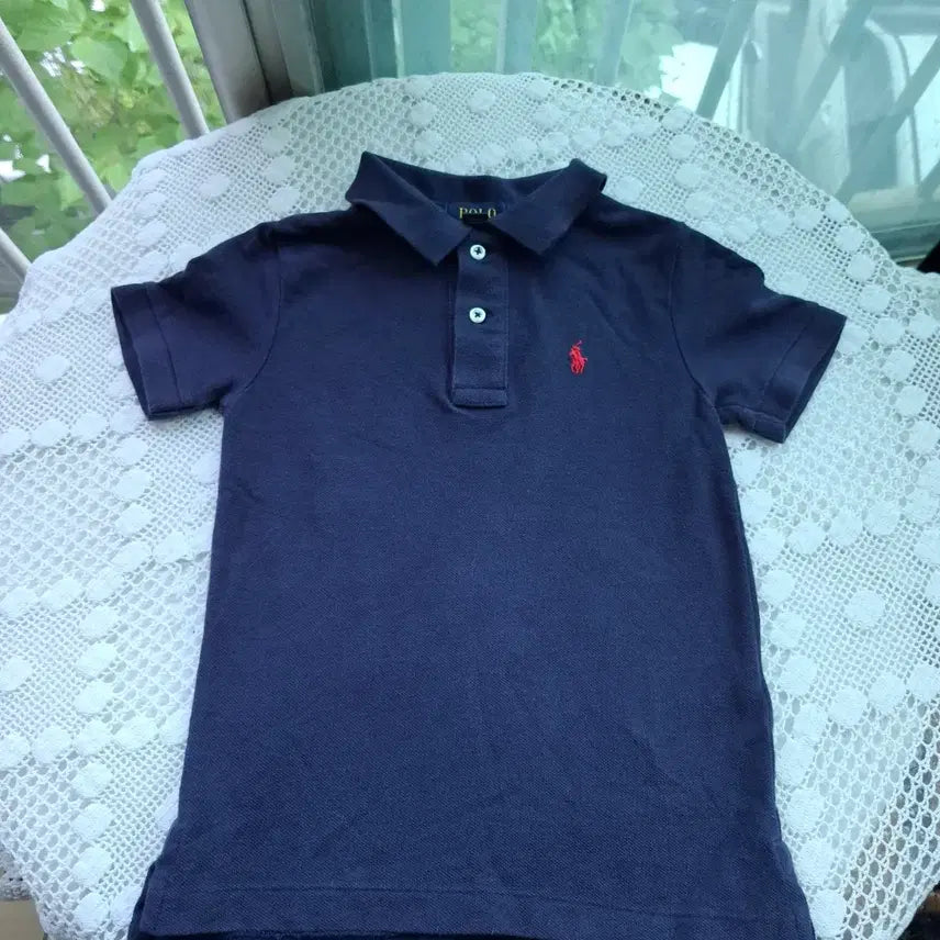 [BUNJANG] Polo Kids Patchwork Shorts and Navy Short-Sleeved Polo T-Shirt Set - Size 4T / 폴로키즈 반팔  + 패치워크 반바지ㅡ4T