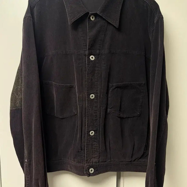 [BUNJANG] Politely 1011 Paisley Trucker Jacket Dark Purple Brown Size 2 / [2]폴리테루 1011페이즐리 트러커 자켓 다크퍼플브라운