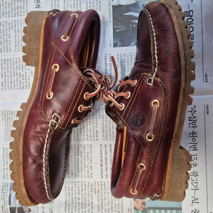 [BUNJANG] Timberland 3-Eye Boat Shoes Burgundy US 7.5 / 팀버랜드 3아이보트슈즈버건디255