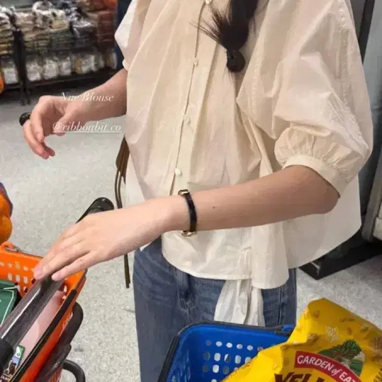 [BUNJANG] Ribbonbit Nueblouse Blouse / 리본빛 nueblouse