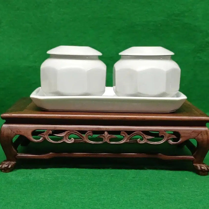 [BUNJANG] Kim Ik-young Ceramics Uil-yo Octagonal Pattern Teapot Set (5pcs) / *김익영도자기 은전 우일요 팔각문양 단지 다기세트(5pcs)