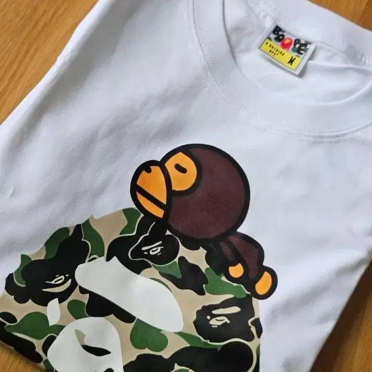 [BUNJANG] BAPE ABC Camo Milo On Big Ape T-Shirt White Green / 베이프 ABC 카모 마일로 온 빅 에이프 티셔츠 화이트 그린