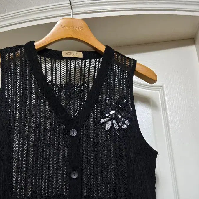 [BUNJANG] Montini Black See-through Vest Size 77 / 몬티니 블랙시수르 베스트77