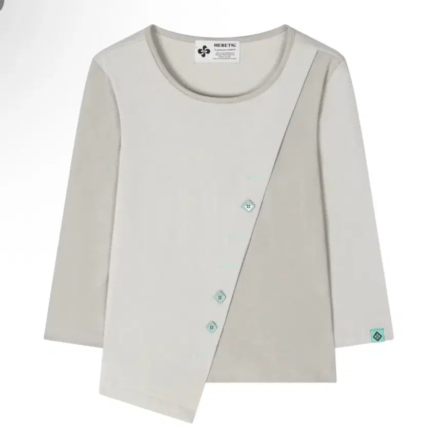 [BUNJANG] Button Cross T-Shirt - Grey / BUTTON CROSS T-SHIRT / grey