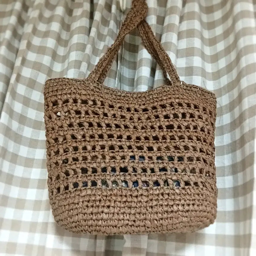 [BUNJANG] Handmade Rattan Tote Bag / 라탄백 핸드메이드 토트백 브라운