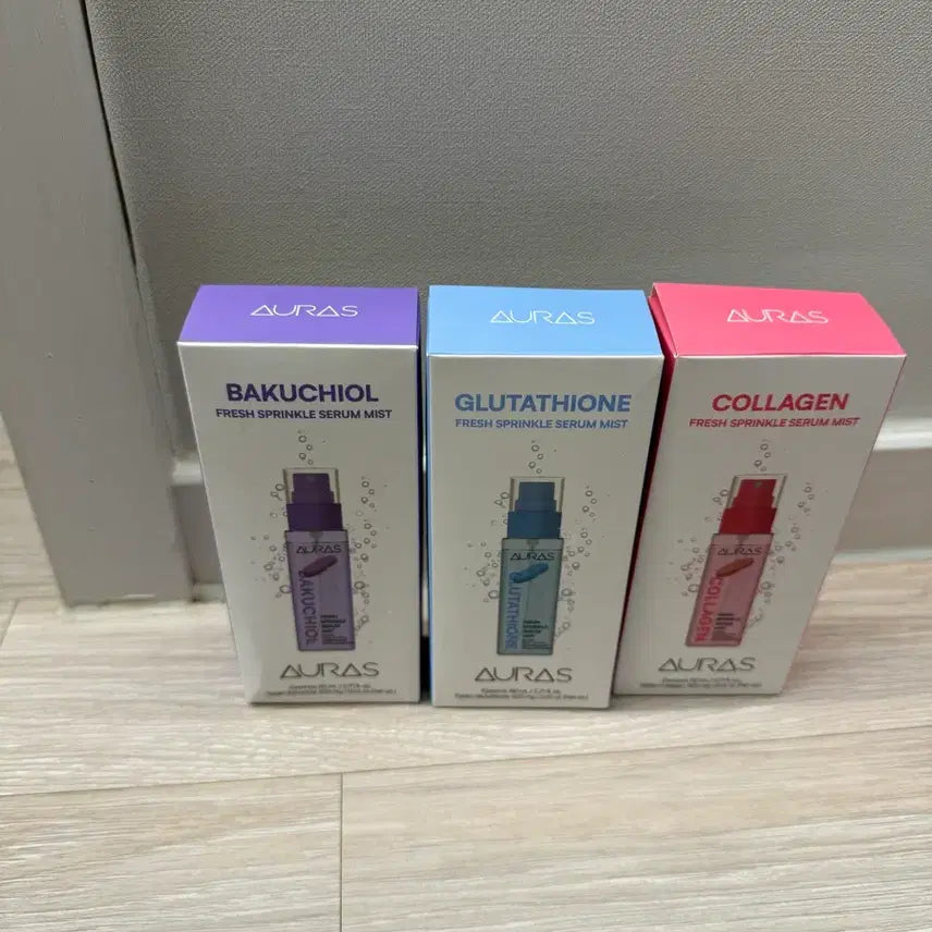 [BUNJANG] Auras Collagen, Glutathione, Bakuchiol Ampoule Mist Set / 오라스 콜라겐 / 글루타치온 / 바쿠치올 앰플 미스트 3 종