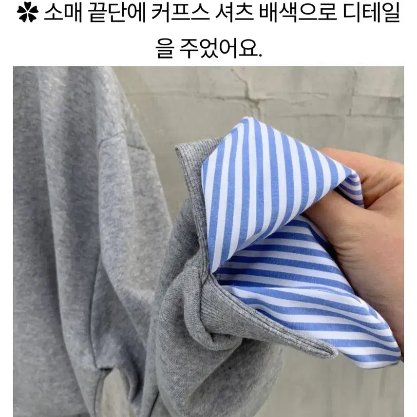 [BUNJANG] Embroidered Color-Block Sweatshirt T-shirt / [새상품] 소매 배색 자수 맨투맨 티셔츠 급처