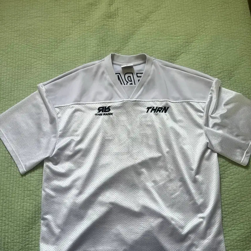 [BUNJANG] The Rank Rugby T-Shirt White / 더랭크 헬스 럭비 반팔티
