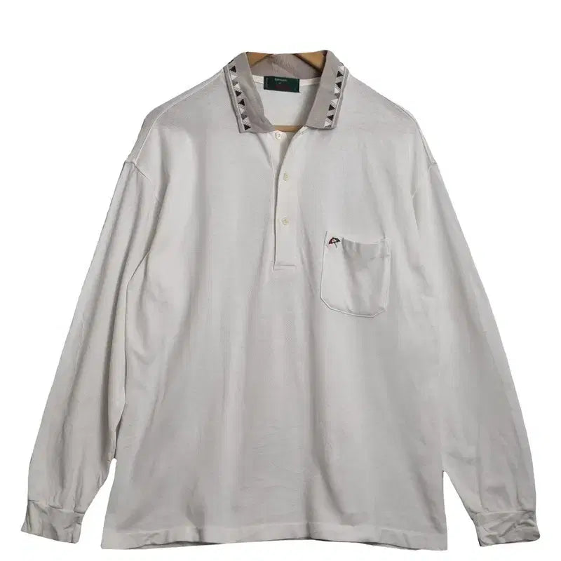 [BUNJANG] Arnold Palmer White Collared T-Shirt / ARNOLD PALMER 아놀드 파마 화이트 카라티 [L]