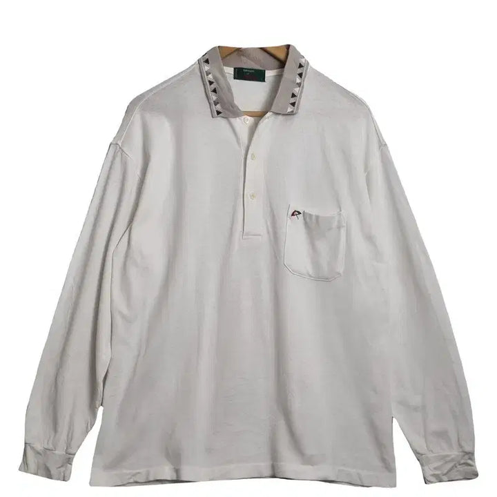 [BUNJANG] Arnold Palmer White Collared T-Shirt / ARNOLD PALMER 아놀드 파마 화이트 카라티 [L]