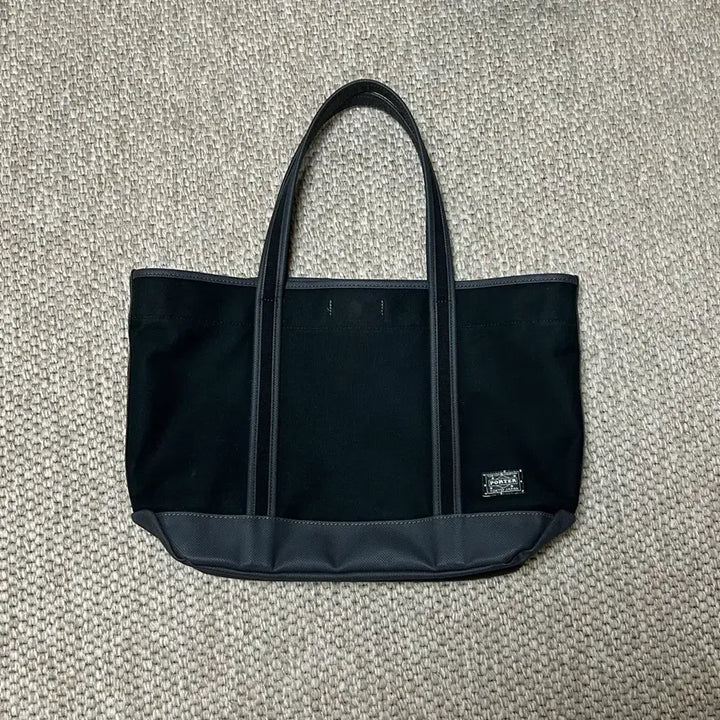 [BUNJANG] Porter Boyfriend Tote M Black Cotton Canvas Bag / 포터 보이프렌트 토트 M 블랙