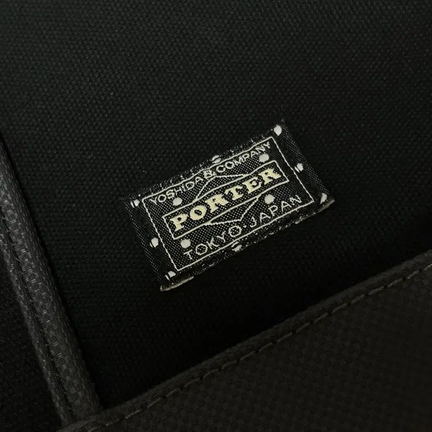 [BUNJANG] Porter Boyfriend Tote M Black Cotton Canvas Bag / 포터 보이프렌트 토트 M 블랙