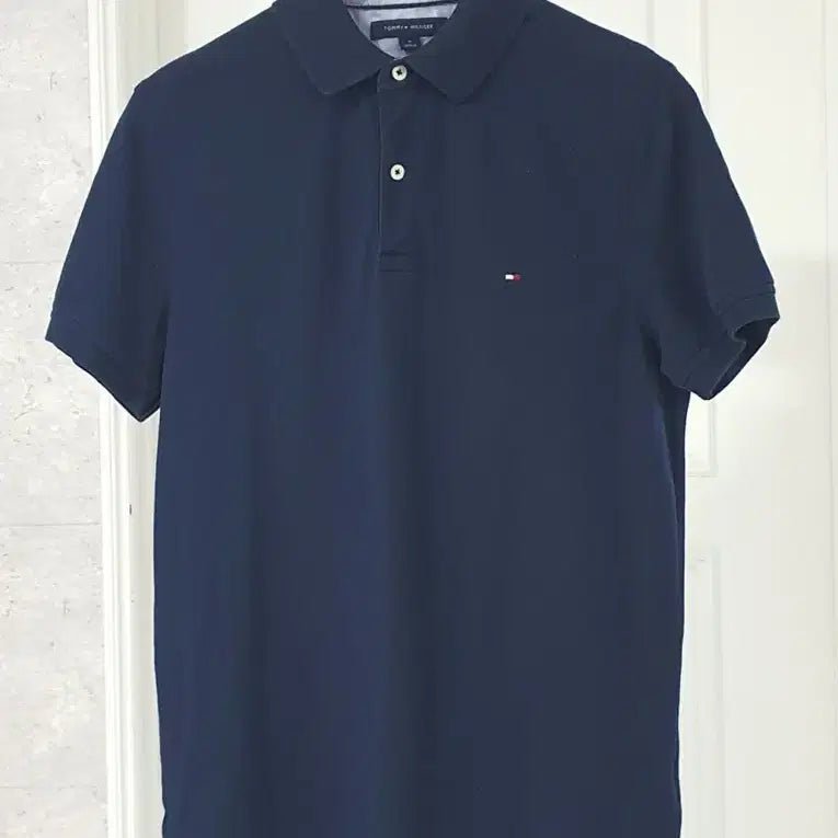 [BUNJANG] Tommy Hilfiger Casual Short Sleeve Polo Shirt Dark Navy / 타미힐피거 캐주얼 반팔 카라티 95 다크네이비