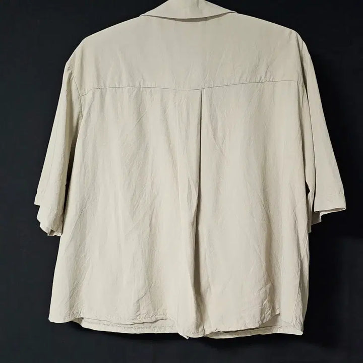 [BUNJANG] Nice Claup Linen Blend Short-Sleeve Shirt Jacket - Beige / 55)나이스클랍 여성 린넨 혼방 반팔 셔츠 자켓 베이지