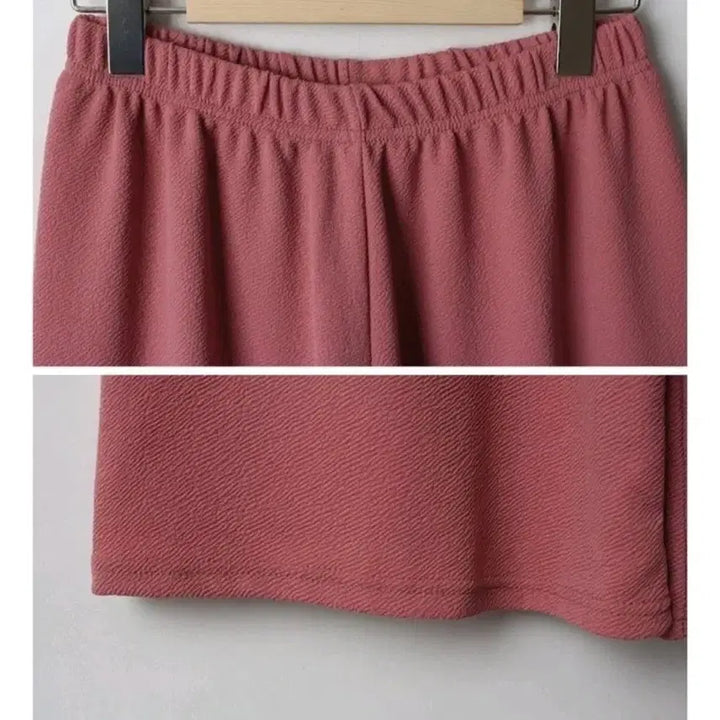[BUNJANG] Half Sleeve Wide Pants Set - Pink / [새상품] 반팔 와이드 팬츠 세트 핑크