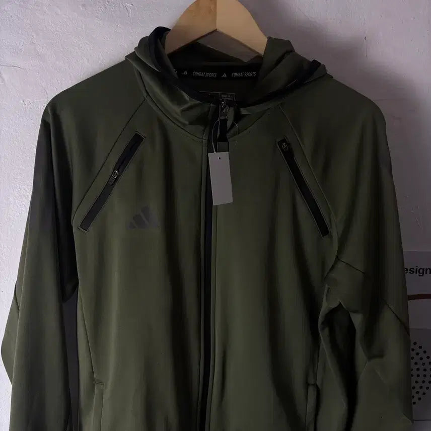 [BUNJANG] Adidas Khaki Track Hoodie / 아디다스 카키색 져지 후디