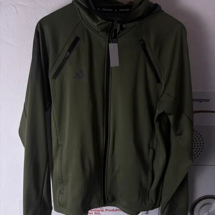 [BUNJANG] Adidas Khaki Track Hoodie / 아디다스 카키색 져지 후디