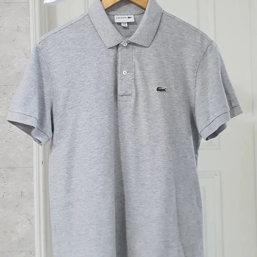 [BUNJANG] Lacoste Short Sleeve Polo Shirt Grey 100 / 라코스테 반팔 카라티 100 그레이