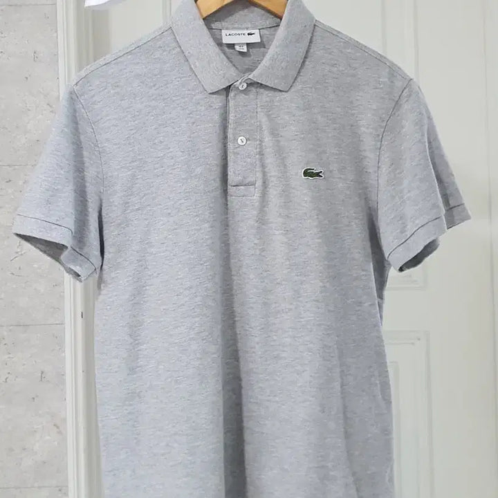 [BUNJANG] Lacoste Short Sleeve Polo Shirt Grey 100 / 라코스테 반팔 카라티 100 그레이