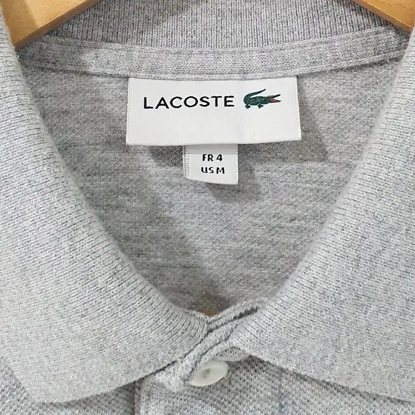 [BUNJANG] Lacoste Short Sleeve Polo Shirt Grey 100 / 라코스테 반팔 카라티 100 그레이