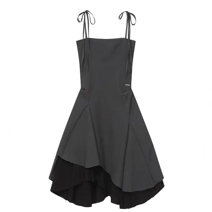 [BUNJANG] MiseKi Seoul Asymmetrical Layered Dress Charcoal / 미세키 서울 언발란스 레이어드 원피스 차콜 1