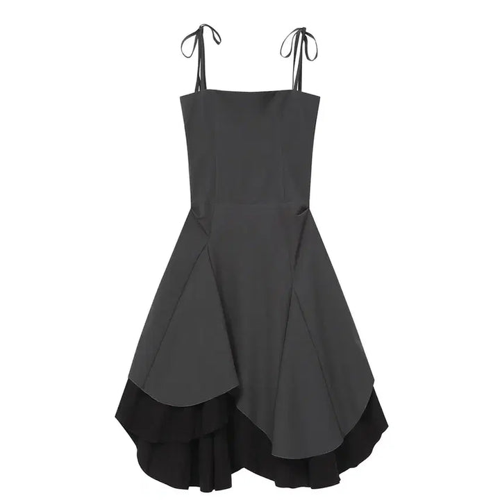 [BUNJANG] MiseKi Seoul Asymmetrical Layered Dress Charcoal / 미세키 서울 언발란스 레이어드 원피스 차콜 1