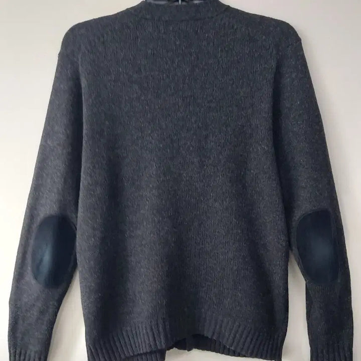 [BUNJANG] Polo Ralph Lauren Vintage Wool Cardigan with Leather Buttons and Elbow Patches - M / 폴로랄프로렌 빈티지 M 순모 레더버튼 엘보패치 가디건. DG. A