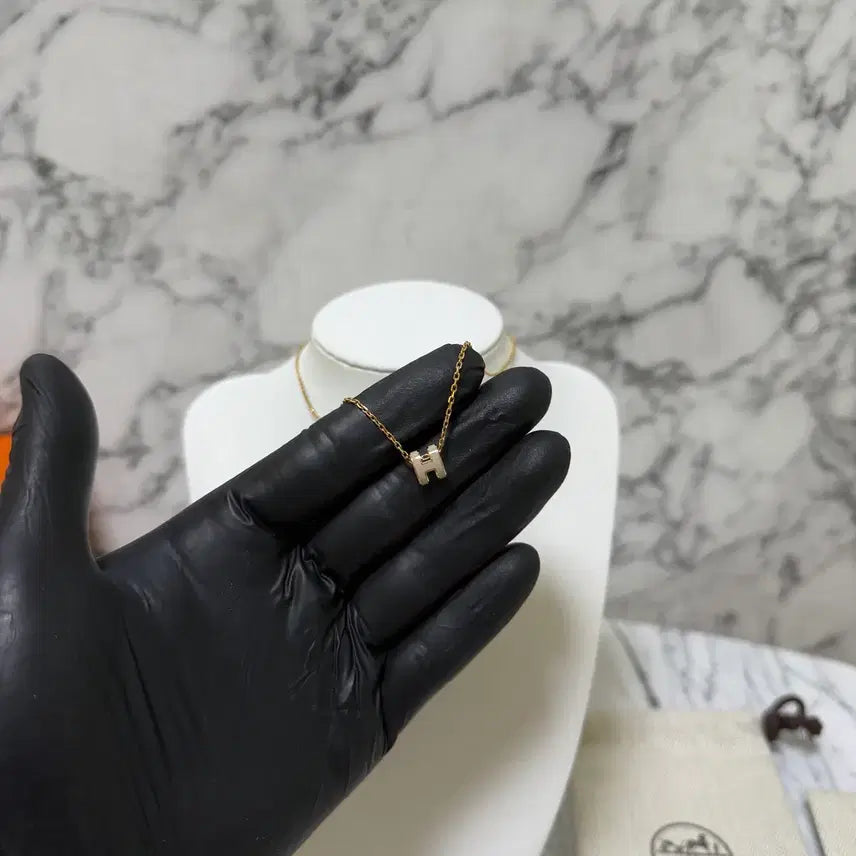 [BUNJANG] Hermès Pop H Mini Necklace Marron Glacé &amp; Gold / [ OS ] 에르메스 팝아슈 미니 목걸이