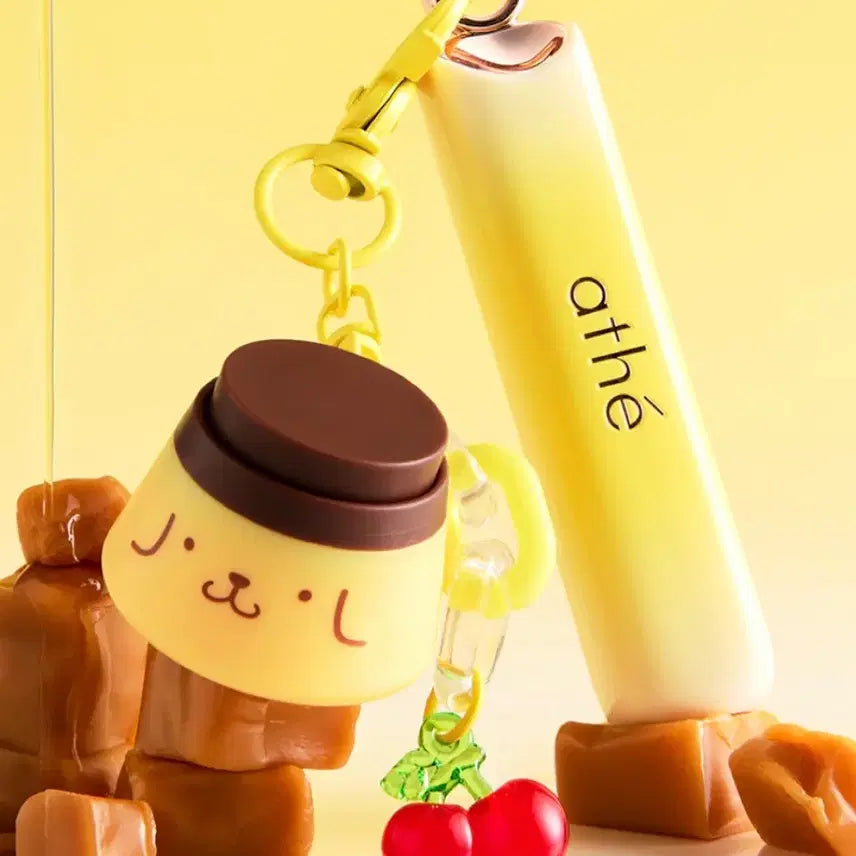 [BUNJANG] Ate Authentic Lip Gloomy Balm Pompompurin Collaboration Cherry Keyring / 아떼 립밤 푸린 체리 키링