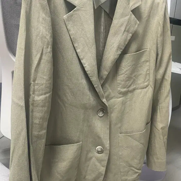 [BUNJANG] White Linen Blend Sleeveless Shirt Jacket with Lime Accent / 여름셔츠 쟈켓모음전