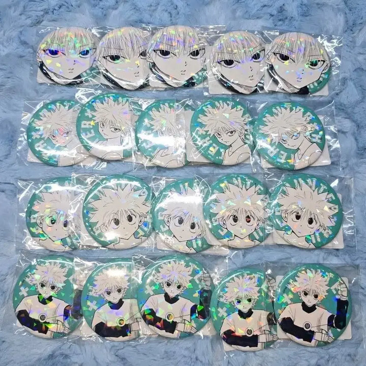 [BUNJANG] Hunter x Hunter Killua All-Star Hologram Can Badge Set (20 pcs) / 헌터 헌터 키르아 올스타 홀로그램 원화 캔뱃지 20일괄 판매