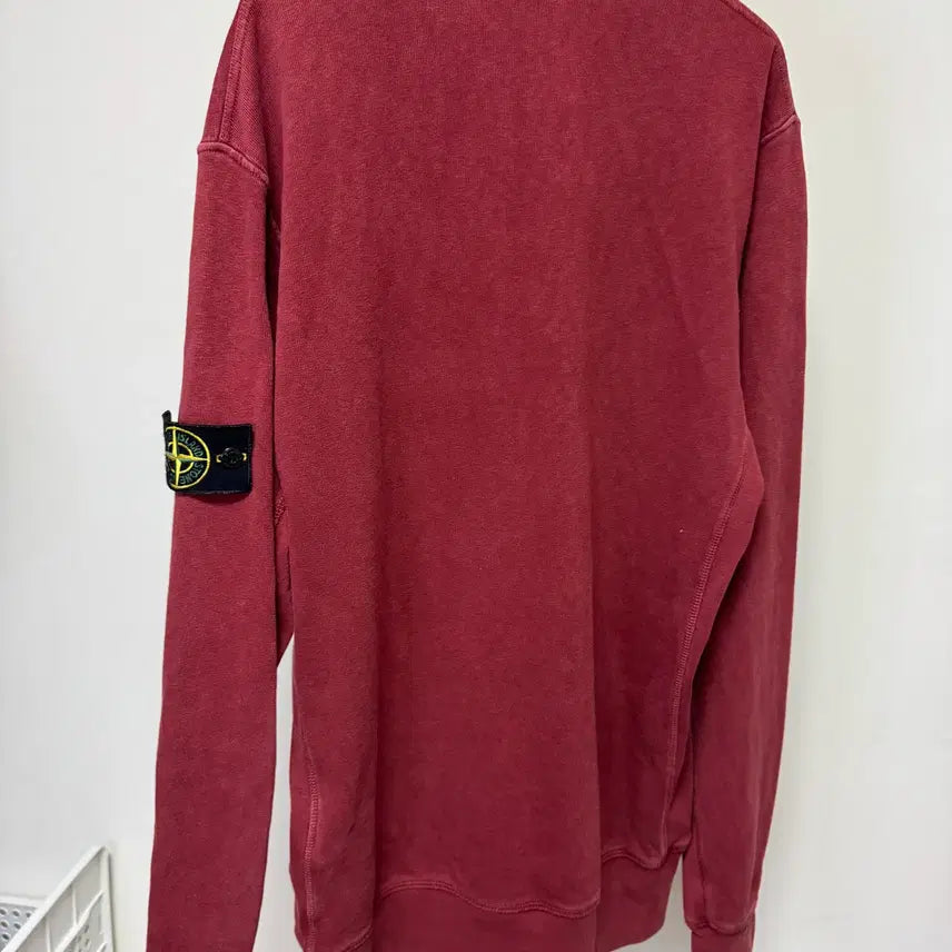 [BUNJANG] Stone Island High Neck Button-Down Placket Sweatshirt Burgundy XL / 스톤아일랜드 하이넥 버튼다운 플라켓 스웨트셔츠 버건디 XL