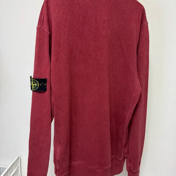 [BUNJANG] Stone Island High Neck Button-Down Placket Sweatshirt Burgundy XL / 스톤아일랜드 하이넥 버튼다운 플라켓 스웨트셔츠 버건디 XL