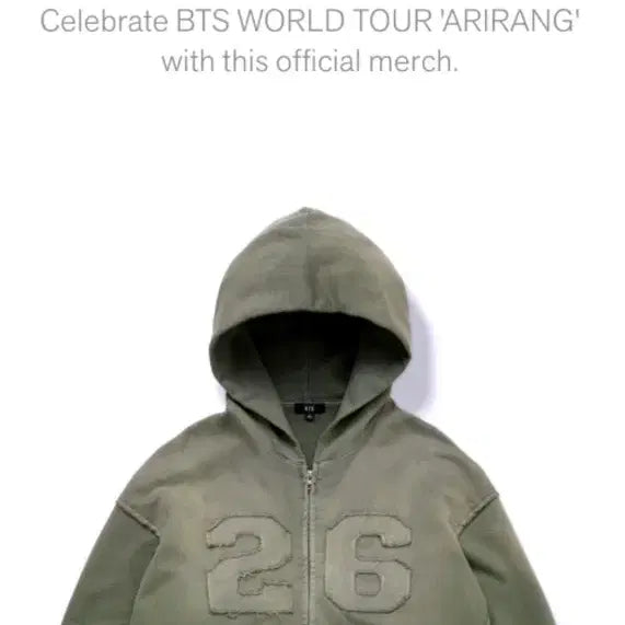 [BUNJANG] BTS Arirang Korea Limited Edition Zip-Up Hoodie / 방탄소년단 BTS 한국한정 아리랑 집업후디 후드