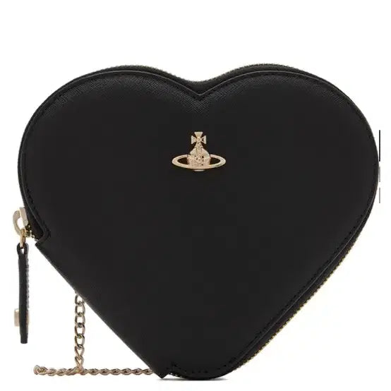 [BUNJANG] Vivienne Westwood Saffiano New Heart Crossbody Bag Black / 비비안웨스트우드 사피아노 뉴 하트 크로스백 블랙