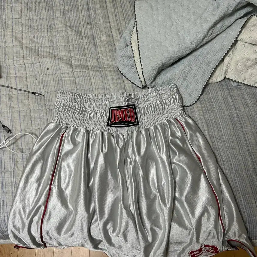[BUNJANG] Muscle Armed Boxing Shorts Silver / 머슬암드 복싱쇼츠