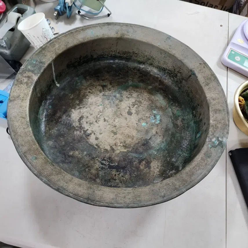 [BUNJANG] Brass Basin 40cm Diameter with Patina / 놋쇠 대야 놋대야 지름40cm 녹있어요