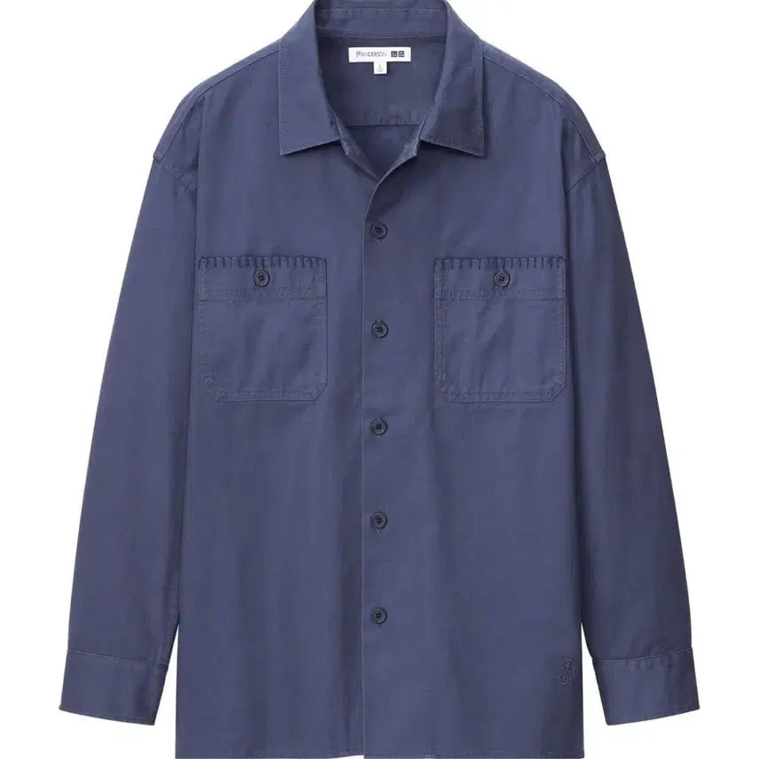 [BUNJANG] Uniqlo JW Anderson Cotton Twill Workshirt Blue / 유니클로 JW앤더슨 코튼트윌 워크셔츠 블루