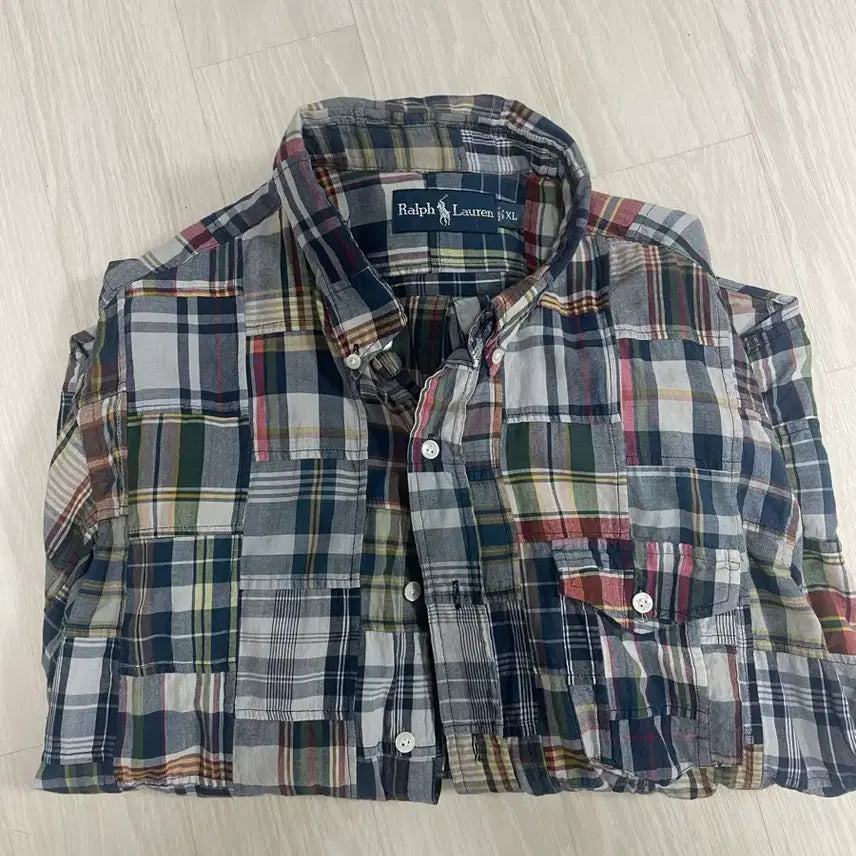 [BUNJANG] Polo Madras Patchwork Shirt XL / 폴로 마드라스 패치워크 셔츠 XL 국내 100