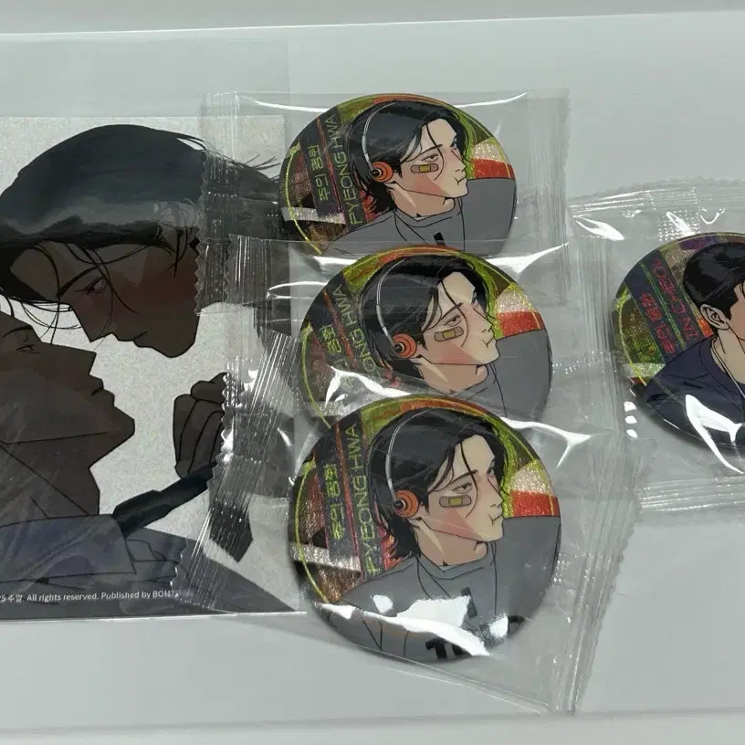 [BUNJANG] Joo Eui Pyonghwa Cheong Pyonghwa Spring Sweet Home Inhwa Photo &amp; Can Badge Set / 주의평화 인화사진 캔뱃지 봄툰 봄스윗홈 안평화 주인철