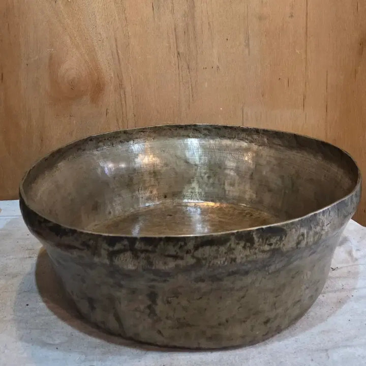[BUNJANG] Antique Large Bangjja Brass Bowl / 옛날 대형 방짜 놋푼주