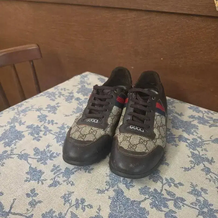 [BUNJANG] Vintage Gucci Sneakers GG Pattern Brown / 빈티지 구찌 스니커즈 GG 패턴 브라운