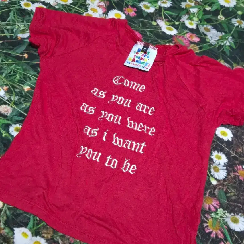 [BUNJANG] Omighty Nirvana Lettering Crop Top / [단종/해외정품] 오마이티 Omighty 너바나 레터링 크롭탑 고스 펑크