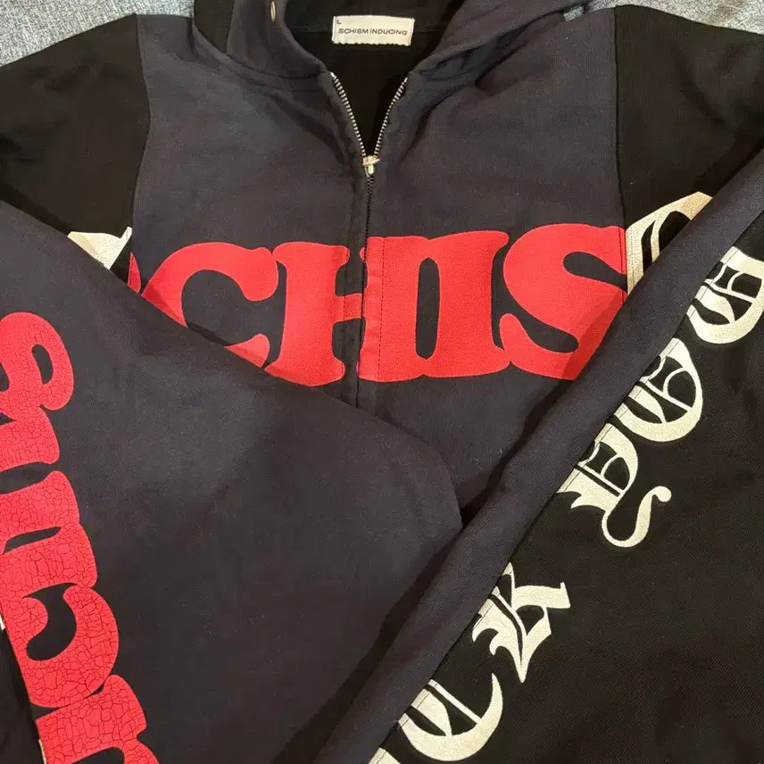 [BUNJANG] SKISM INDUCING FAKE REWORKED Zip Hoodie / 스키즘 인듀싱 페이크 리워크드 후드집업 FAKE REWORKED