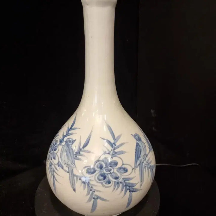 [BUNJANG] Celadon Blue-White Vase with Bird and Flower Motif / 화조도 청화 주병