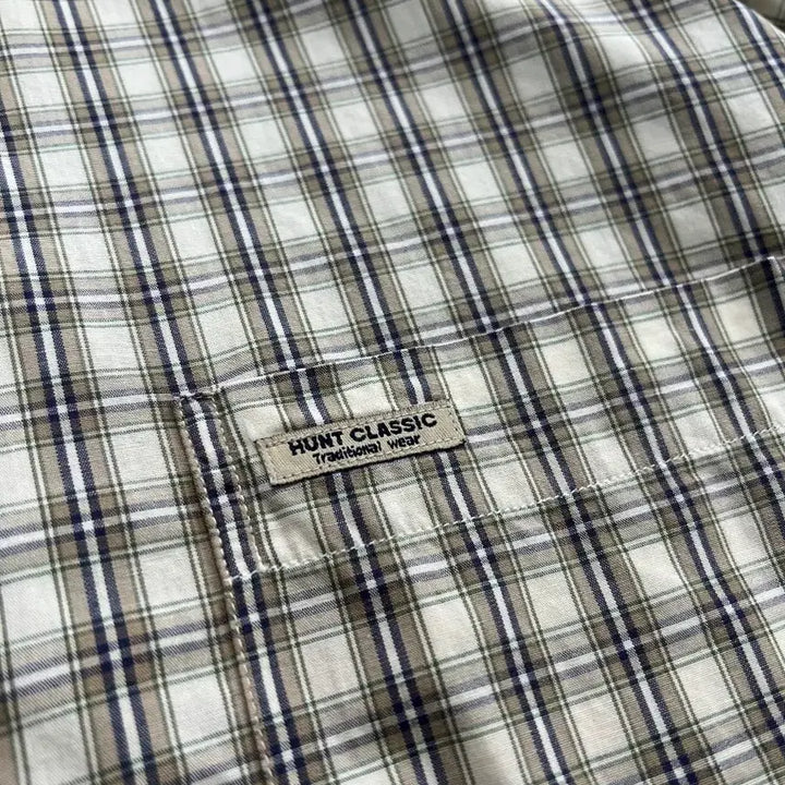 [BUNJANG] Hunt Classic Check Short Sleeve Shirt / 헌트 클래식 체크 반팔 셔츠 100