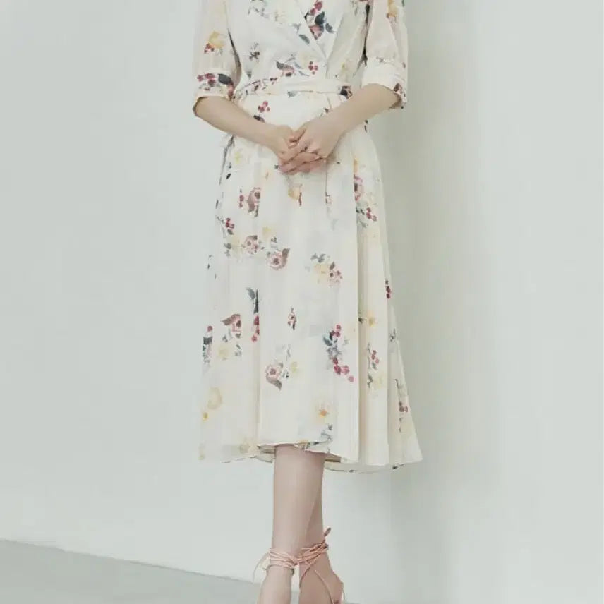 [BUNJANG] Cerruti 1881 Floral Print Wrap Maxi Dress / Cerruti 1881 플로럴 꽃무늬 랩원피스 롱원피스