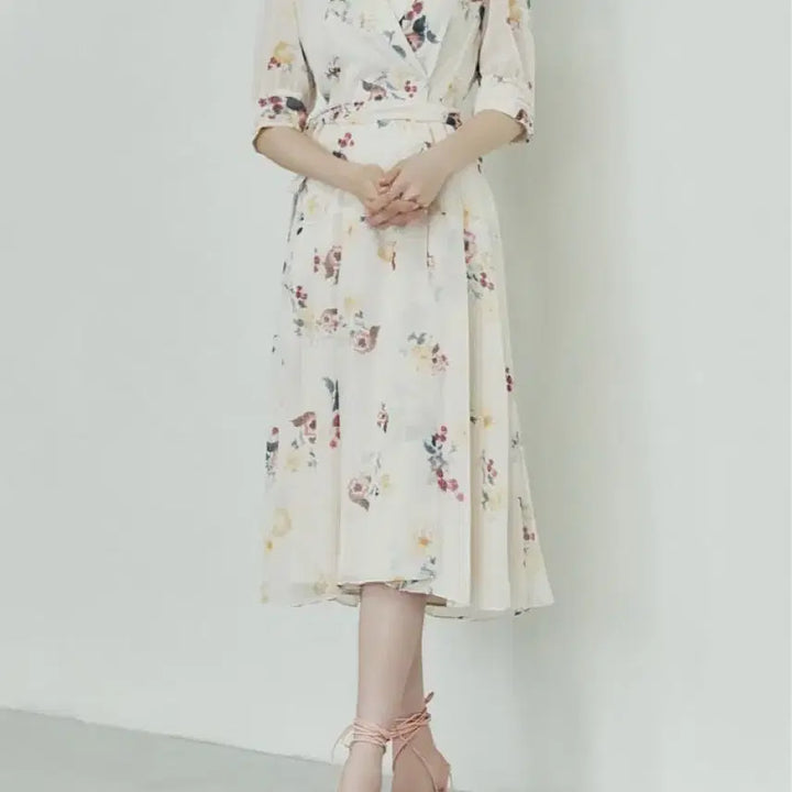 [BUNJANG] Cerruti 1881 Floral Print Wrap Maxi Dress / Cerruti 1881 플로럴 꽃무늬 랩원피스 롱원피스