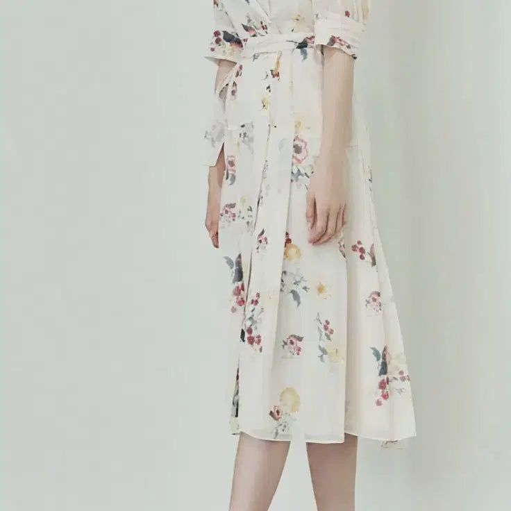 [BUNJANG] Cerruti 1881 Floral Print Wrap Maxi Dress / Cerruti 1881 플로럴 꽃무늬 랩원피스 롱원피스